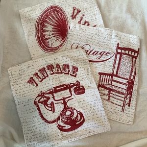 Surya Vintage farmhouse pillow covers lot of 3